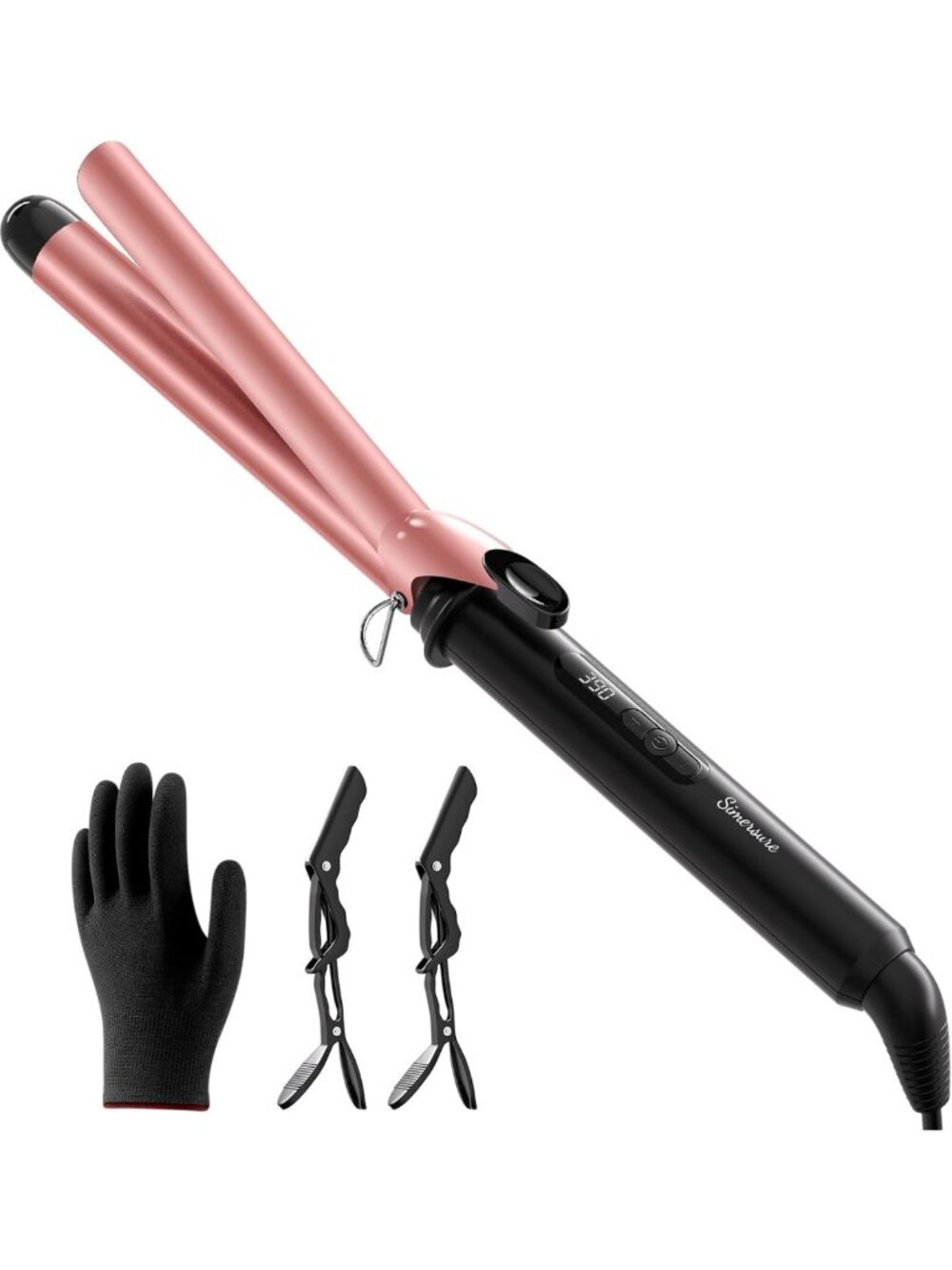 Dual Voltage 1-Inch Curling Iron - Ceramic Fast-Heating Hair Tool